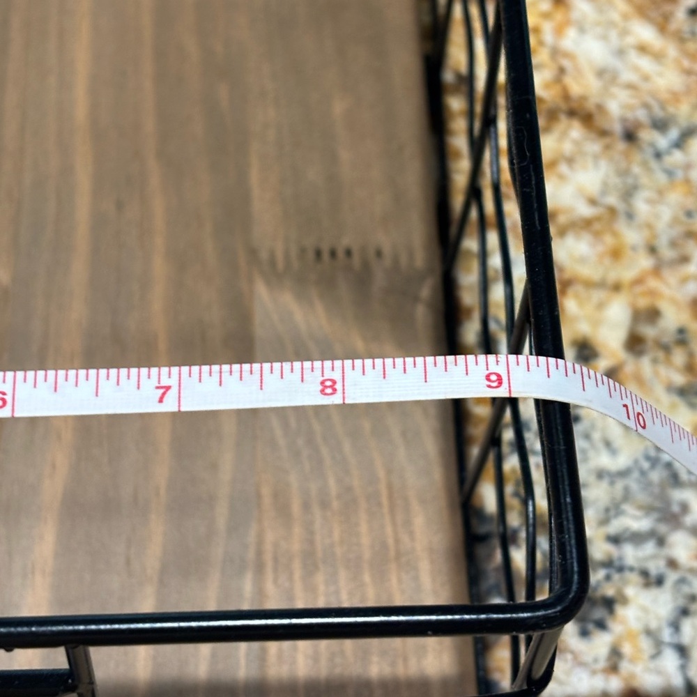 Better Homes And Gardens Black Wire Basket with Wood Base - Picture 5 of 5